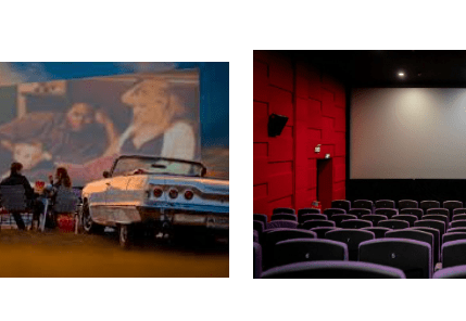 Movie Viewing Through a Drive-In Movie Theater VS. Your Typical Indoor Movie Theater.